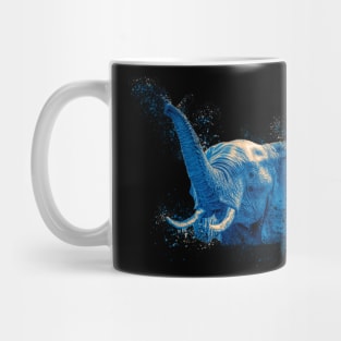 Elephant Distorsion in blue Mug